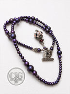 Violet Pearl & Lampwork Glass Necklace