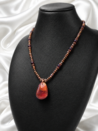 Bronze River Pearl & Red Jasper Necklace
