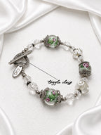 Garden Rose Lampwork Bracelet