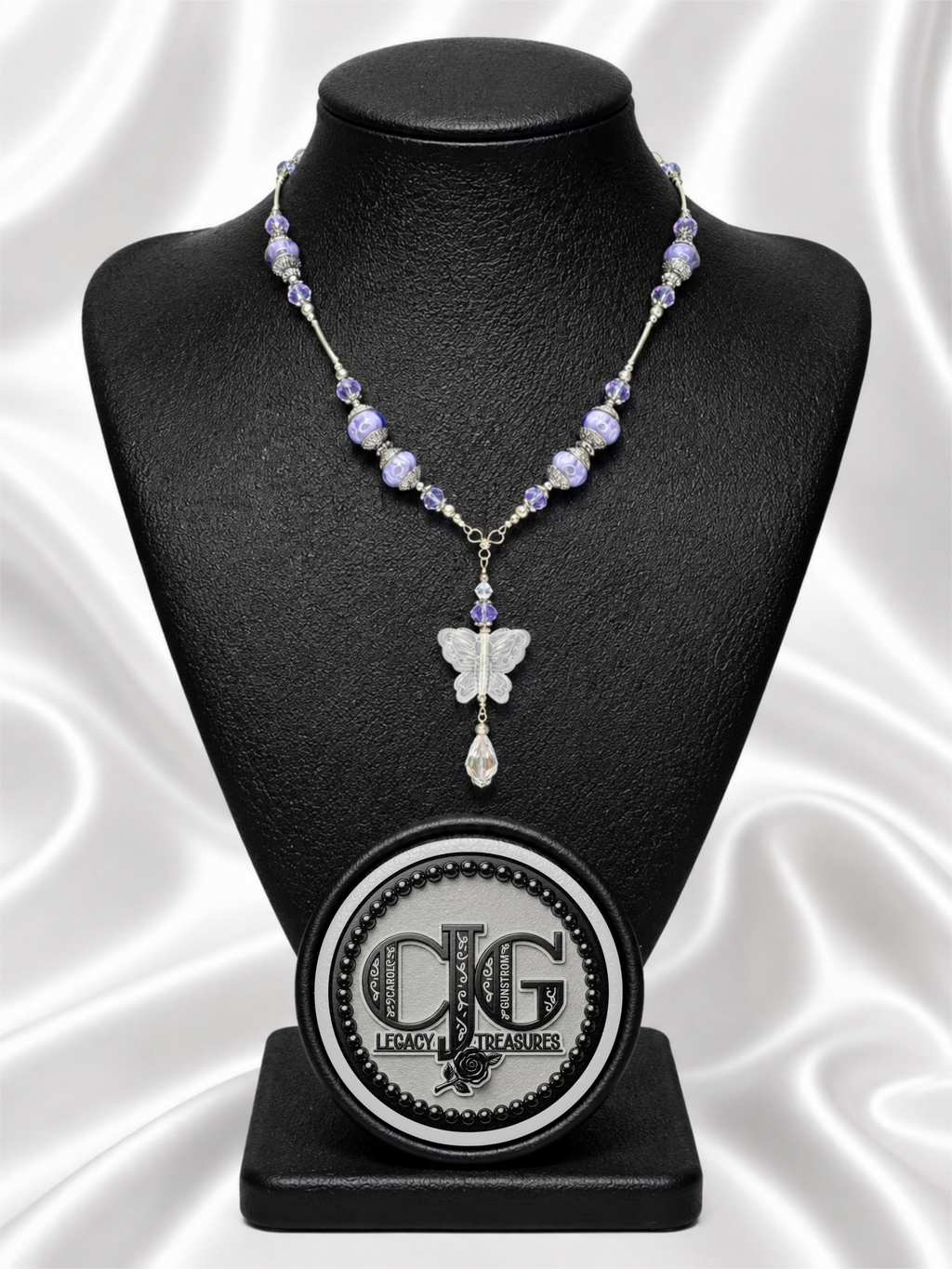 Lavender Pandora Butterfly Necklace