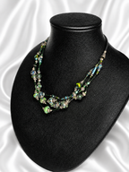 Emerald Floating Lampwork Glass Necklace