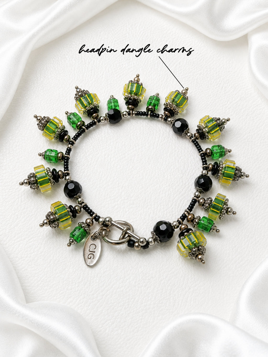 Emerald Isle Headpin Charm Bracelet