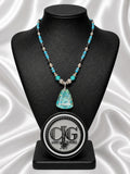 Blue-Green Chrysocolla Pendant Necklace