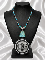 Blue-Green Chrysocolla Pendant Necklace