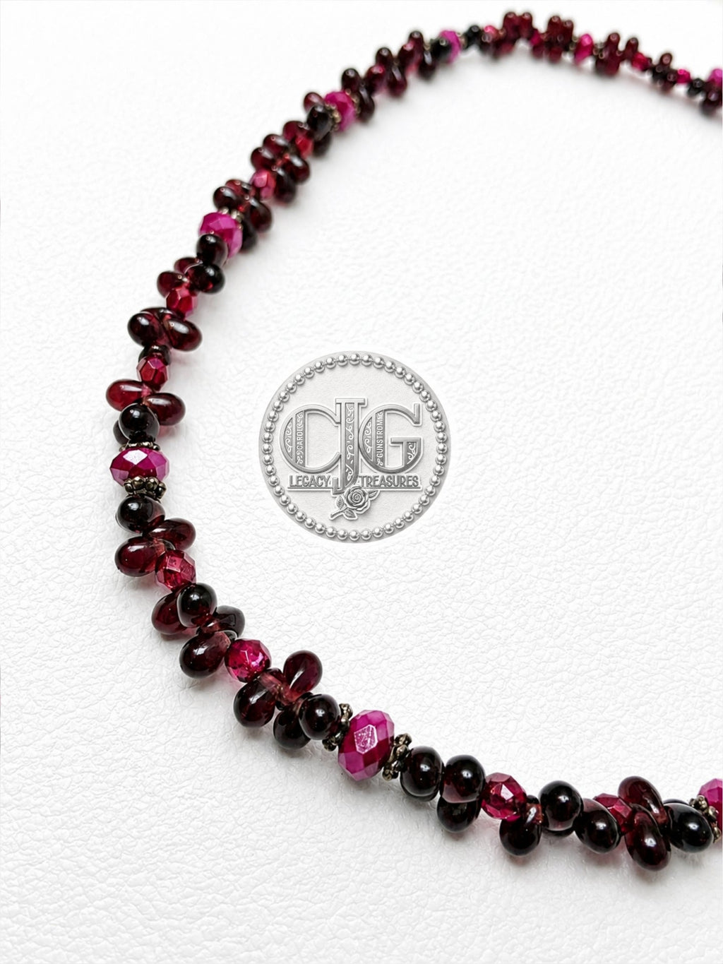 Garnet & Ruby Briolette Cluster Necklace