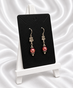 Rose Pearl & Silver Floral Earrings