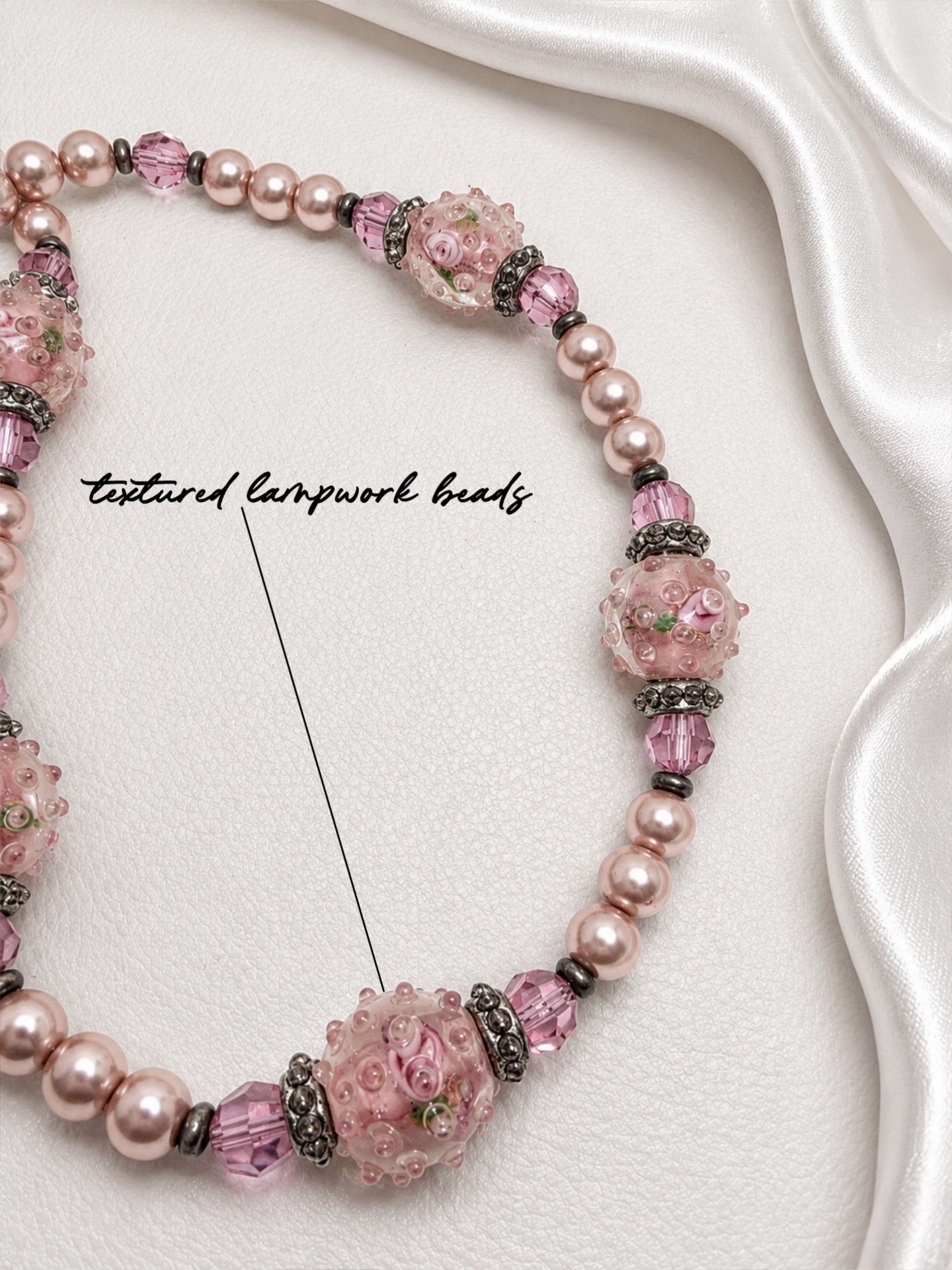 Rose Garden Pearl & Lampwork Necklace