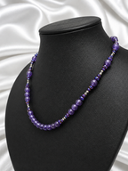 Amethyst & Iridescent Beaded Necklace