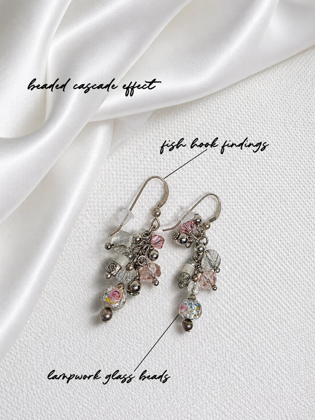 Floral Crystal Cascade Cluster Earrings