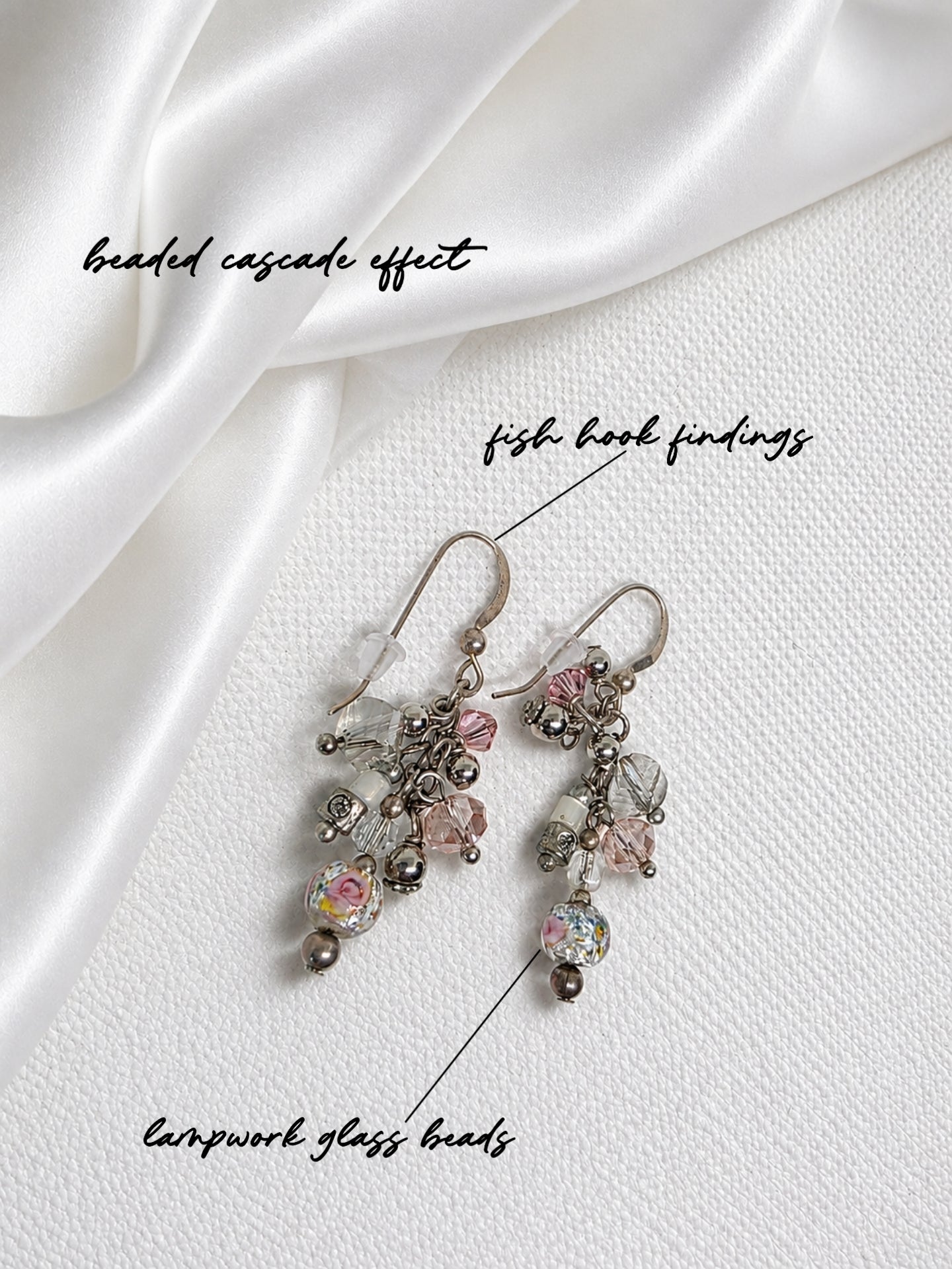 Floral Crystal Cascade Cluster Earrings