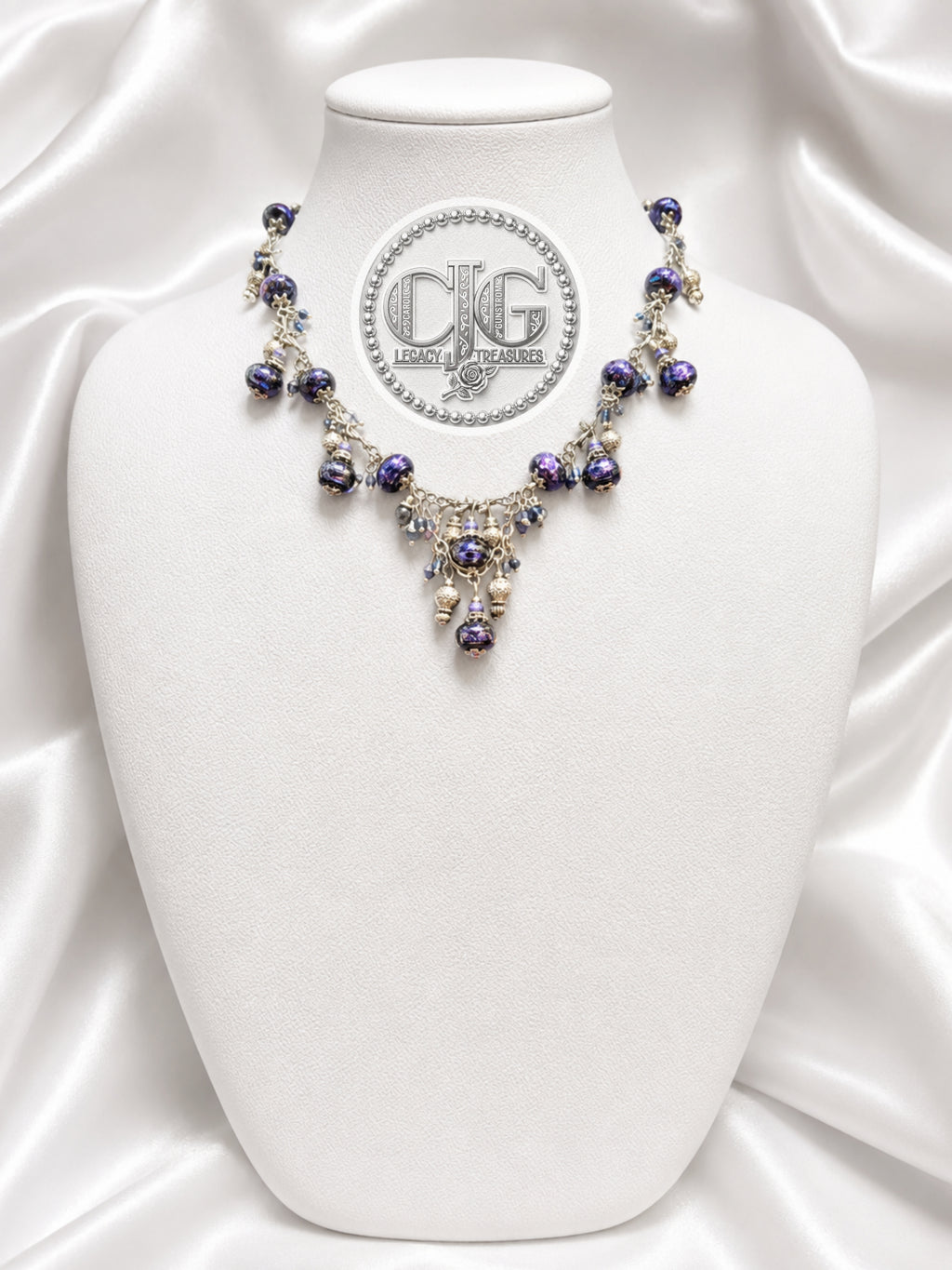 Indigo Galaxy Cluster Necklace
