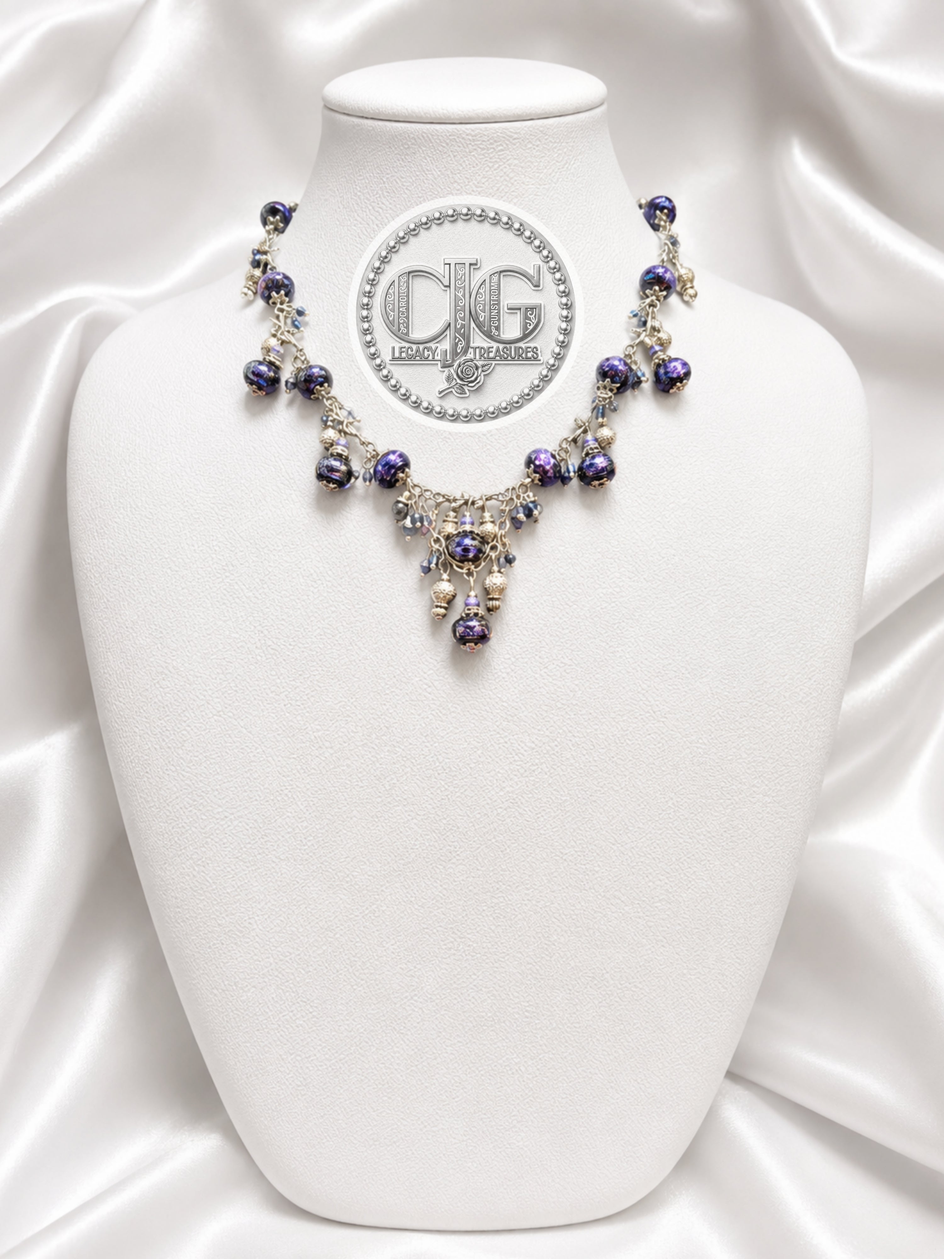 Indigo Galaxy Cluster Necklace