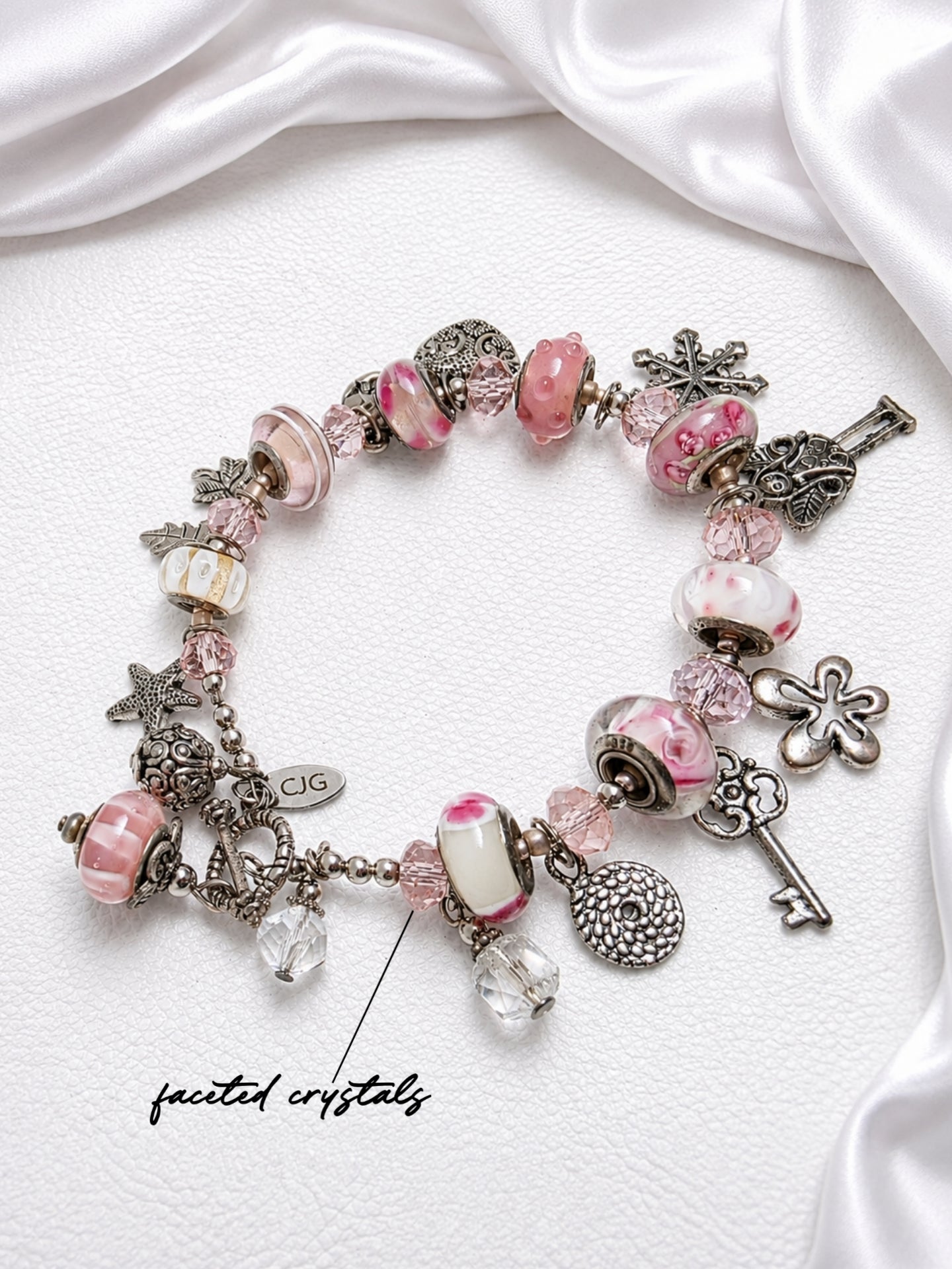 Pink Blossom Trollbead Charm Bracelet
