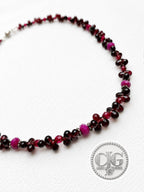 Garnet & Ruby Briolette Cluster Necklace