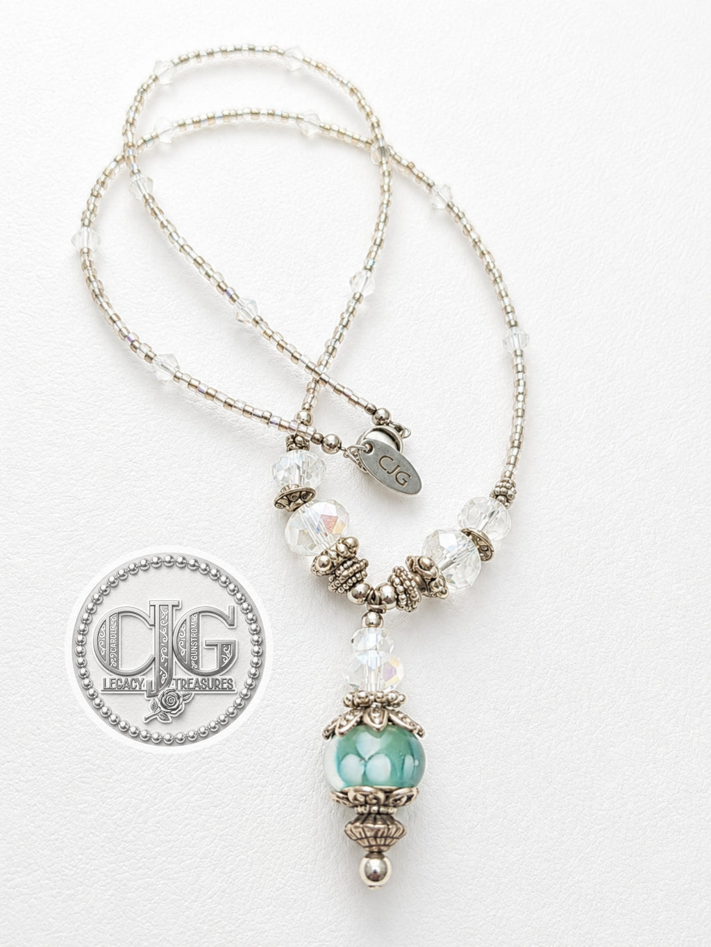 Aqua Mist Pandora Drop Necklace