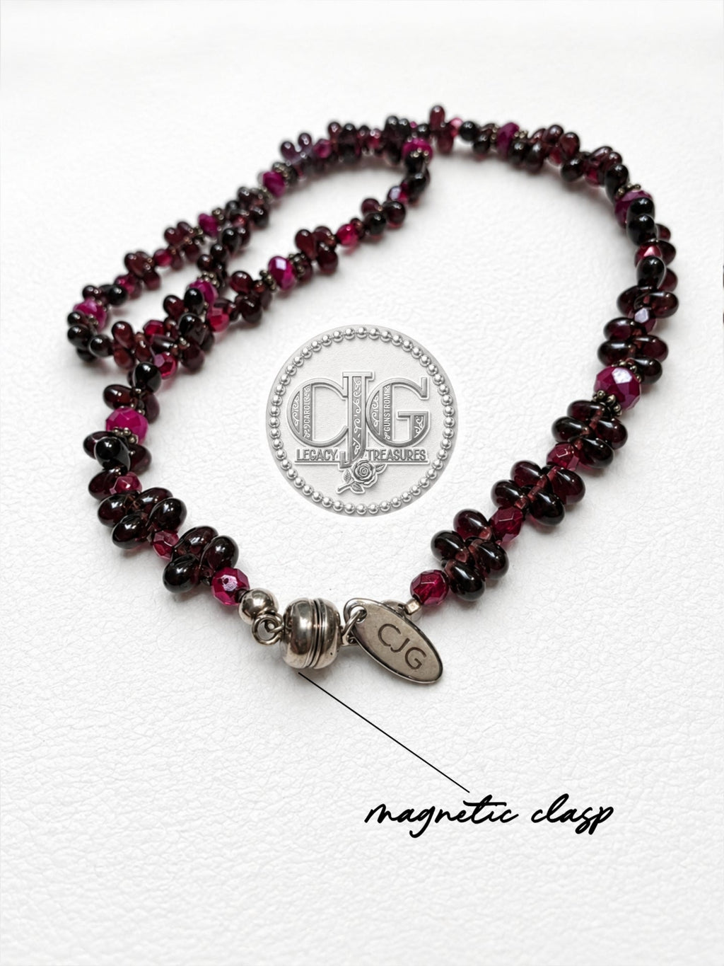 Garnet & Ruby Briolette Cluster Necklace