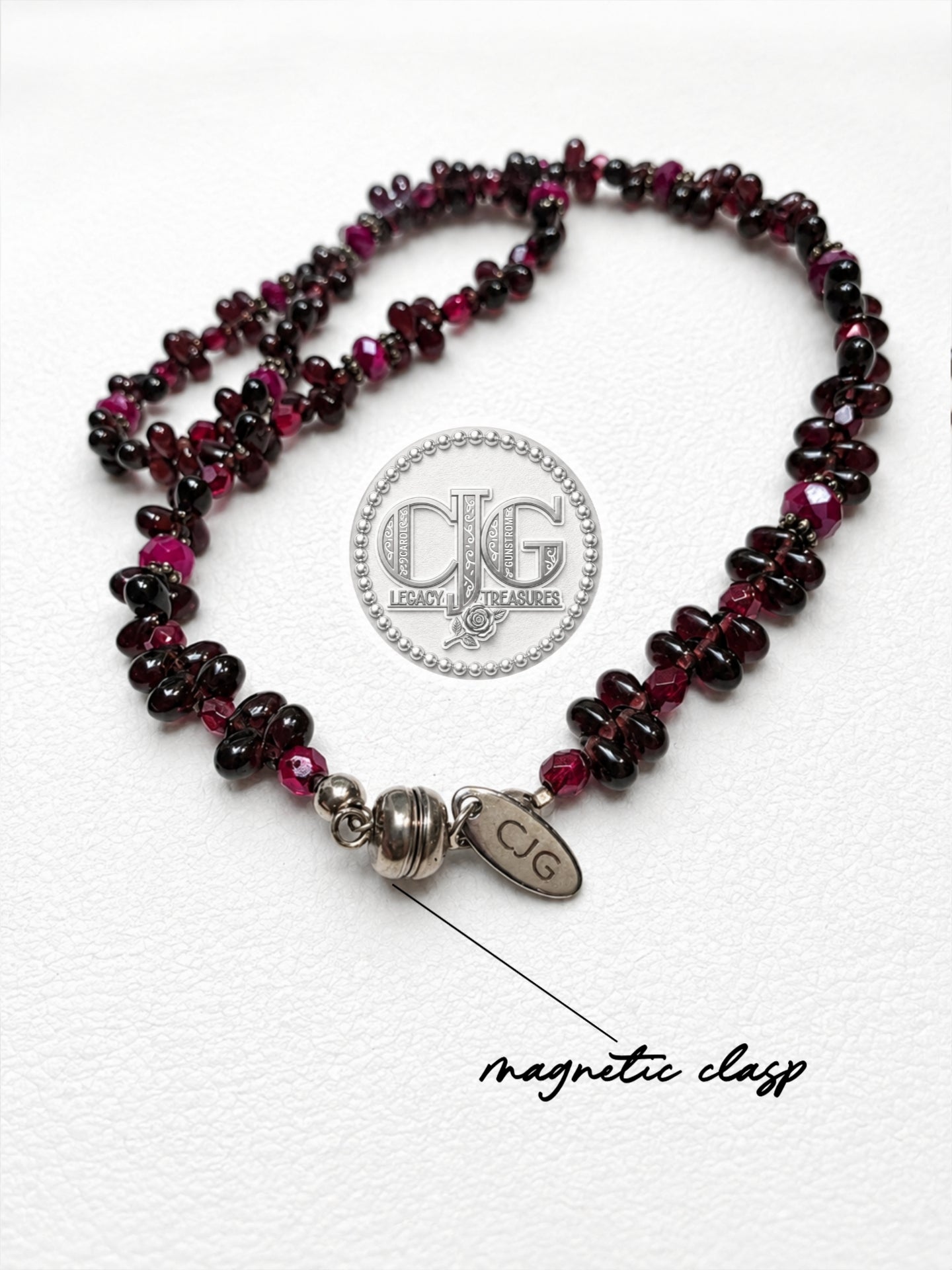 Garnet & Ruby Briolette Cluster Necklace