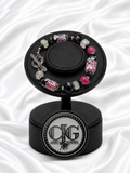 Pink & Black Floral Lampwork Bracelet