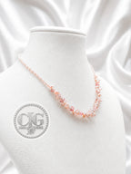 Blush Pearl & Crystal Cluster Necklace