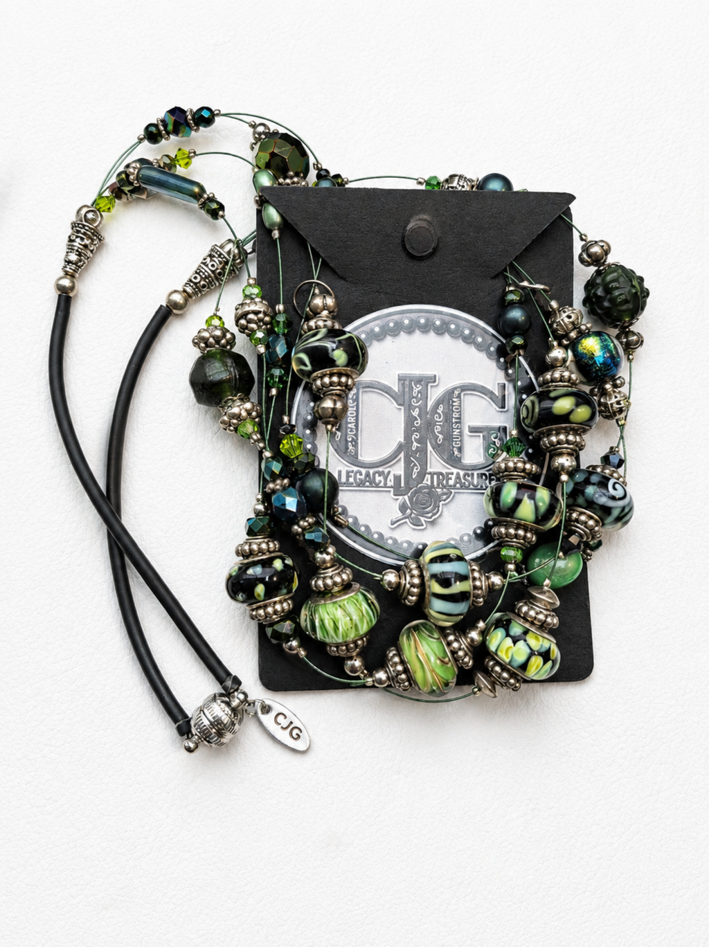 Enchanted Forest Lampwork Glass Illusion Necklace