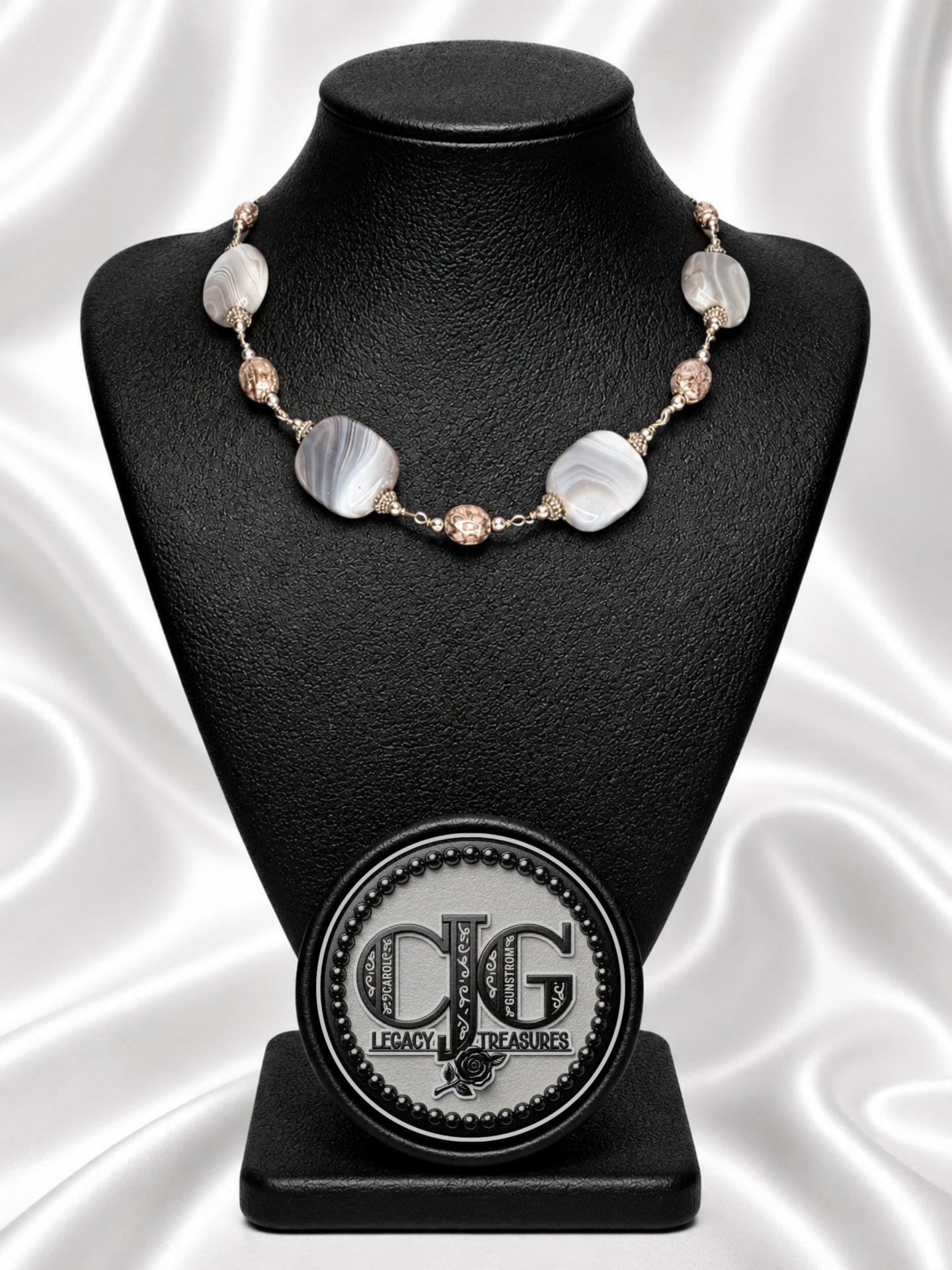 Grey-Brown Botswana Agate & Jasper Necklace