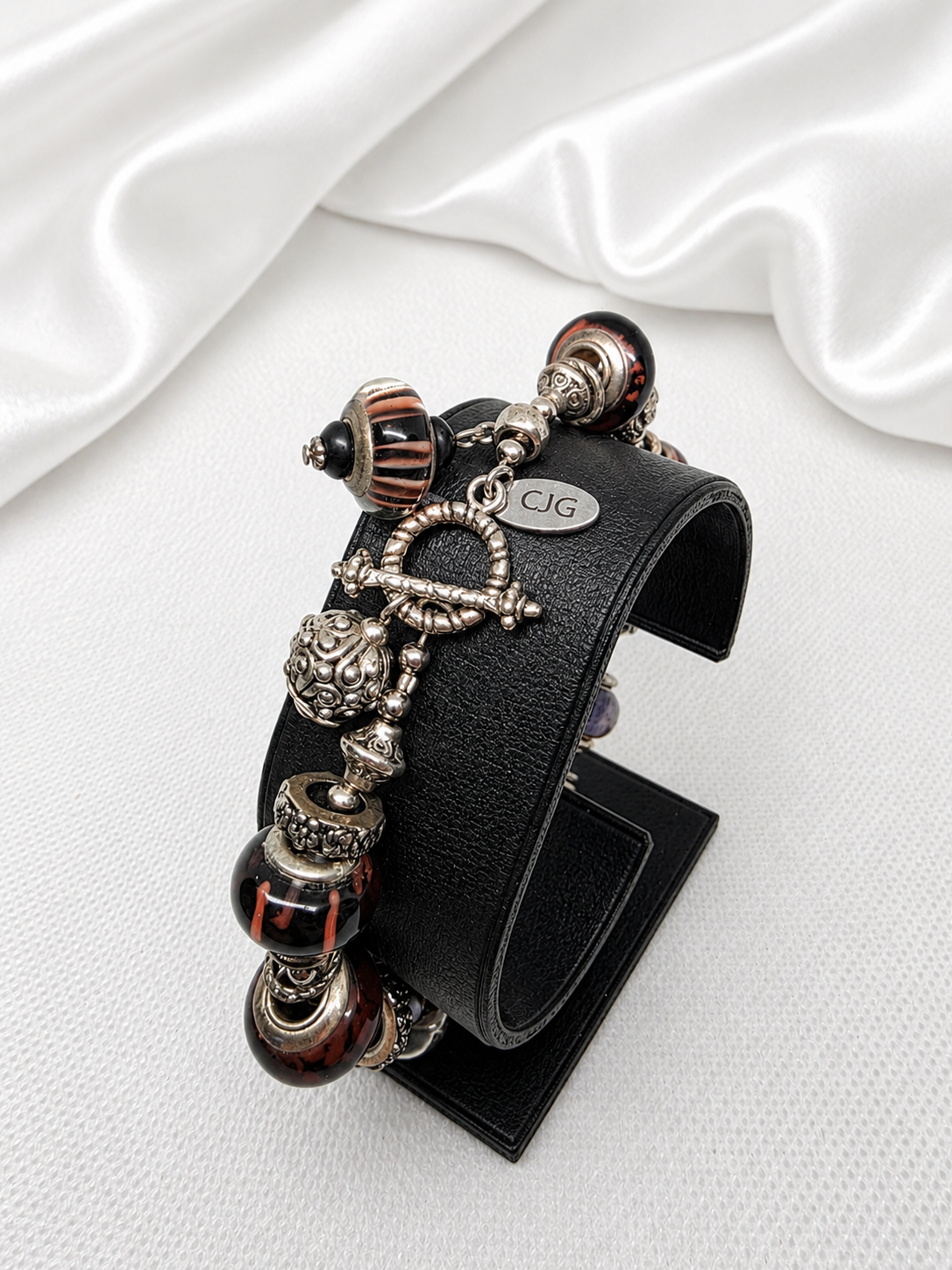 Midnight Plum Pandora Glass Bead Bracelet
