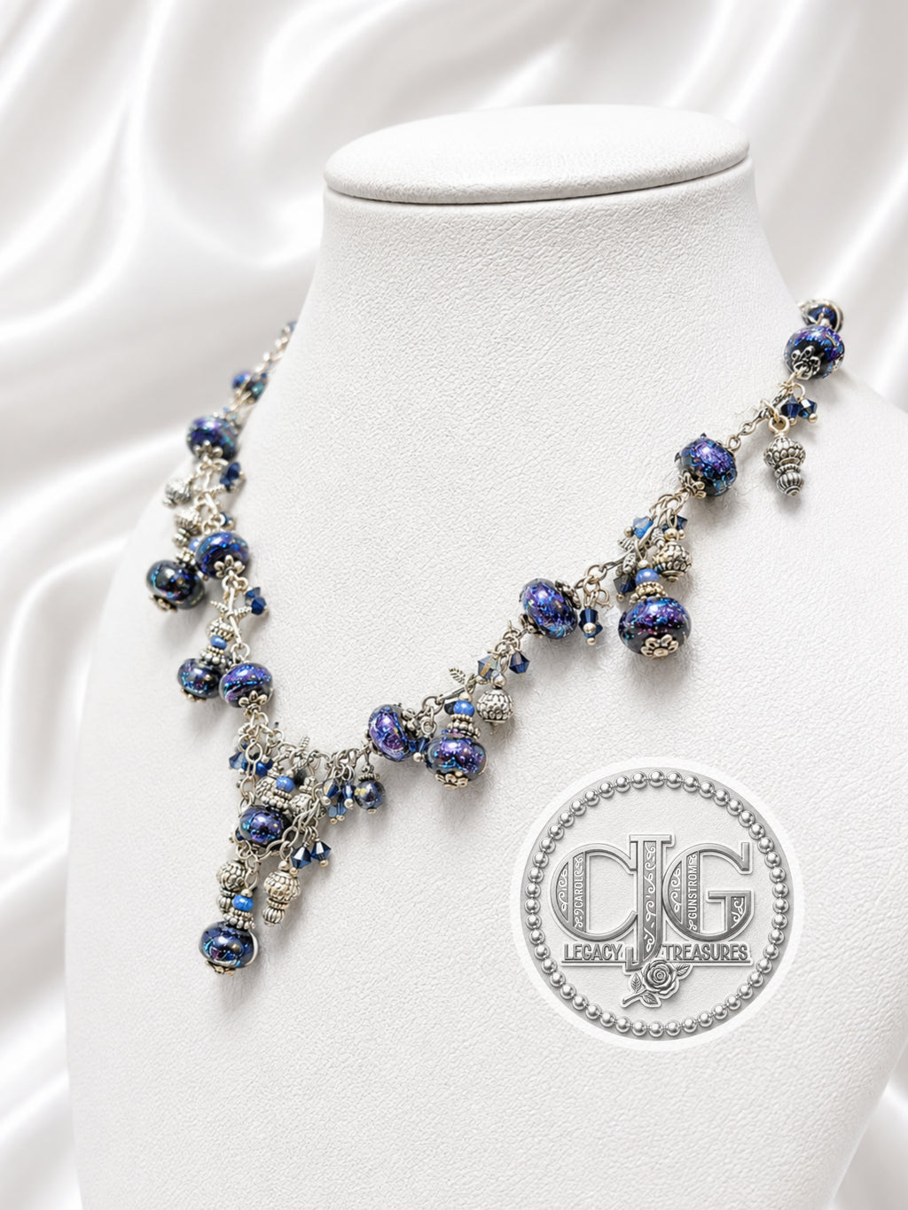 Indigo Galaxy Cluster Necklace