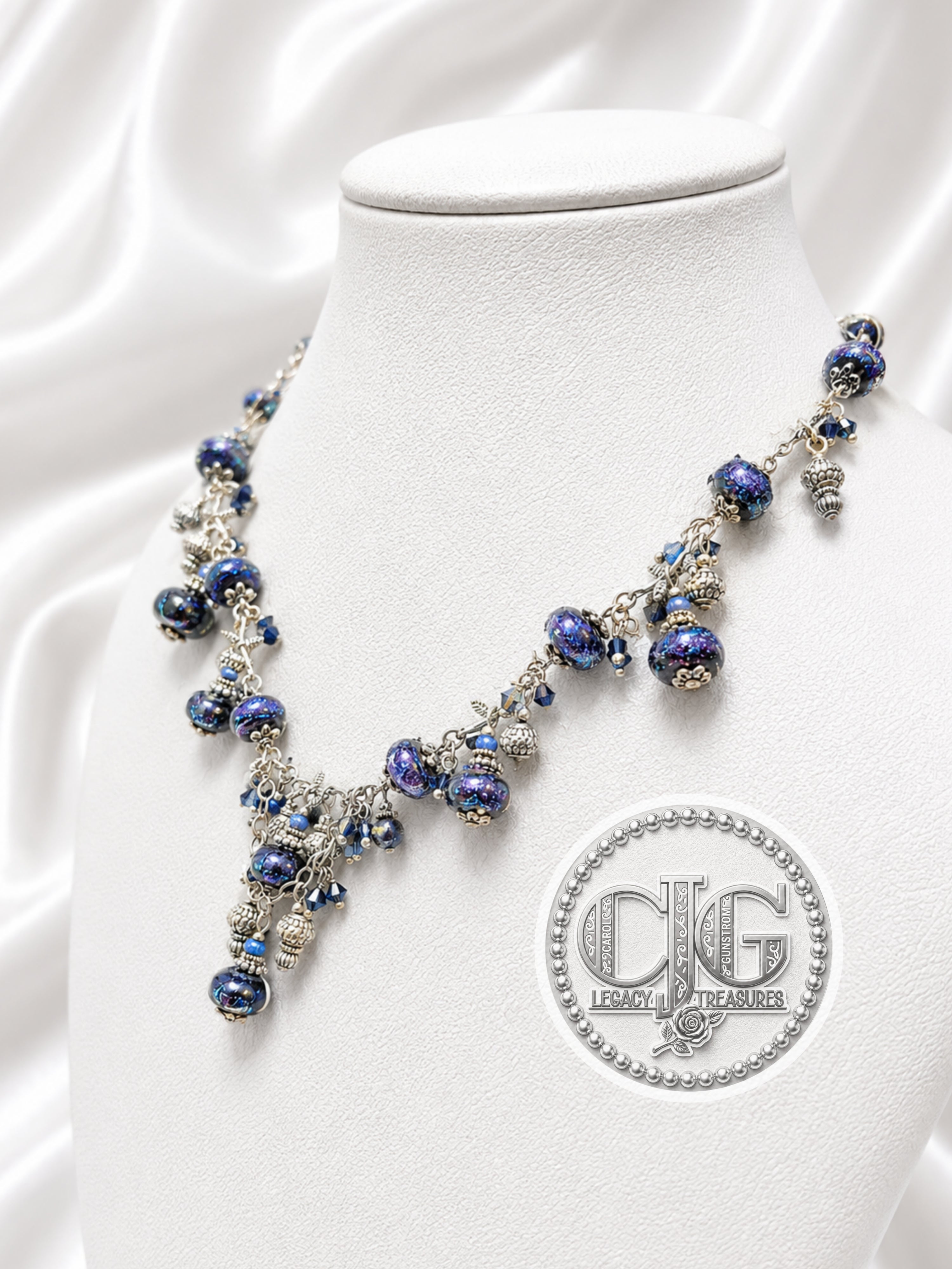 Indigo Galaxy Cluster Necklace
