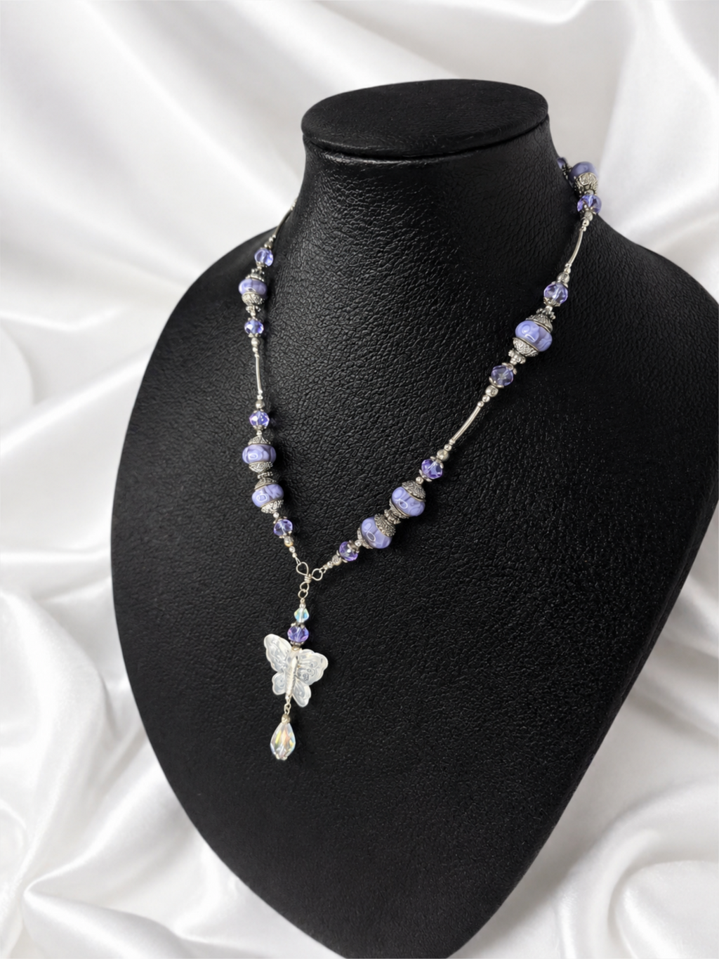 Lavender Pandora Butterfly Necklace