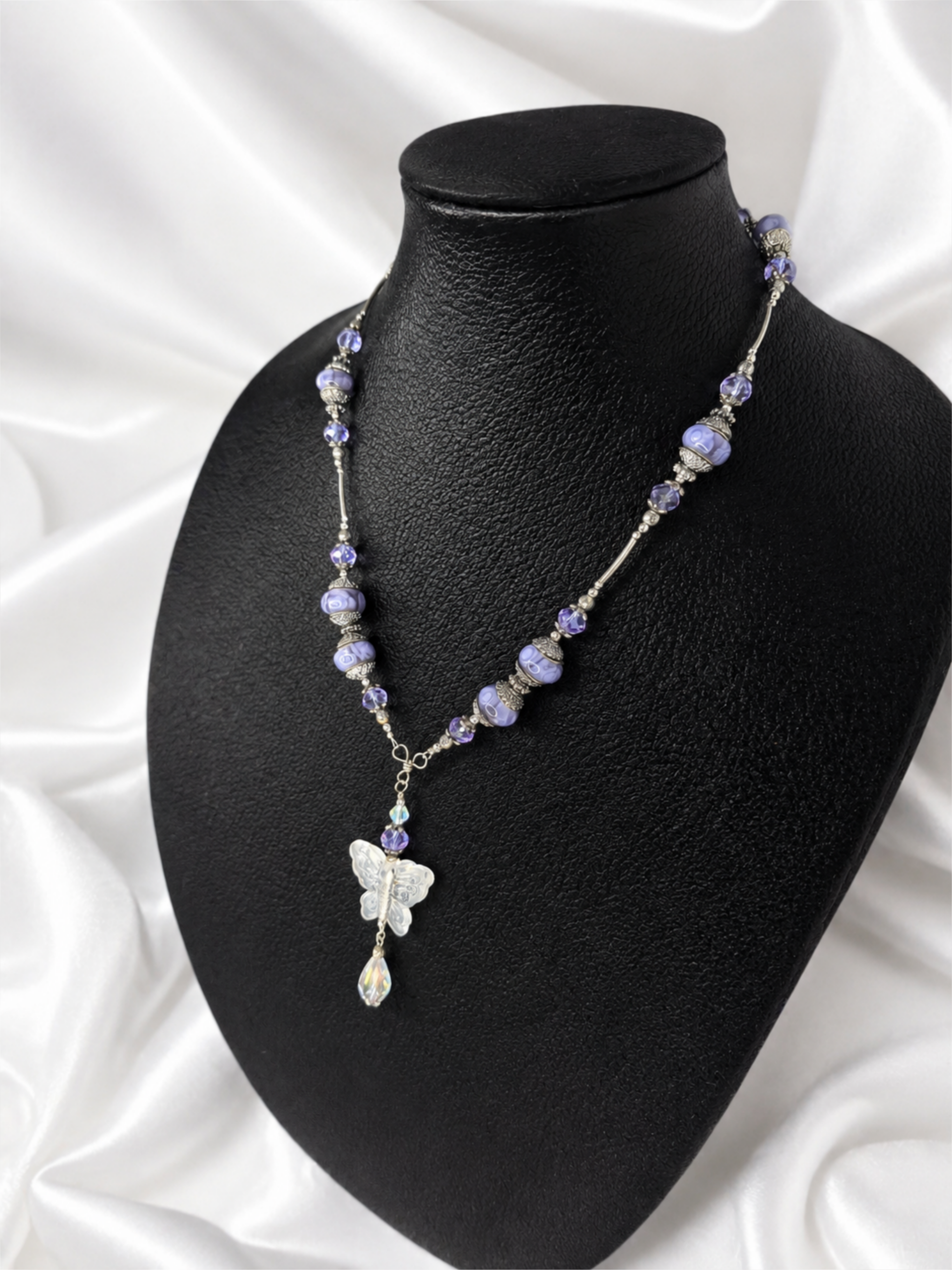 Lavender Pandora Butterfly Necklace