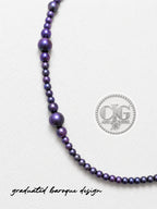 Violet Pearl & Lampwork Glass Necklace