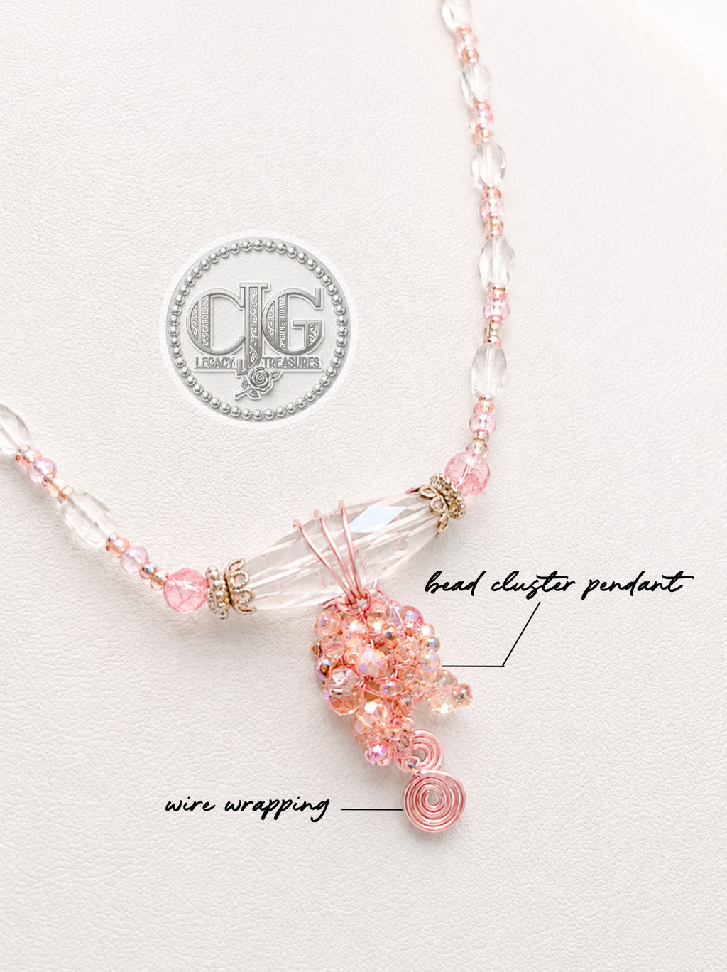 Rose Quartz Crystal Cascade Necklace