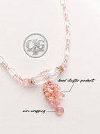 Rose Quartz Crystal Cascade Necklace