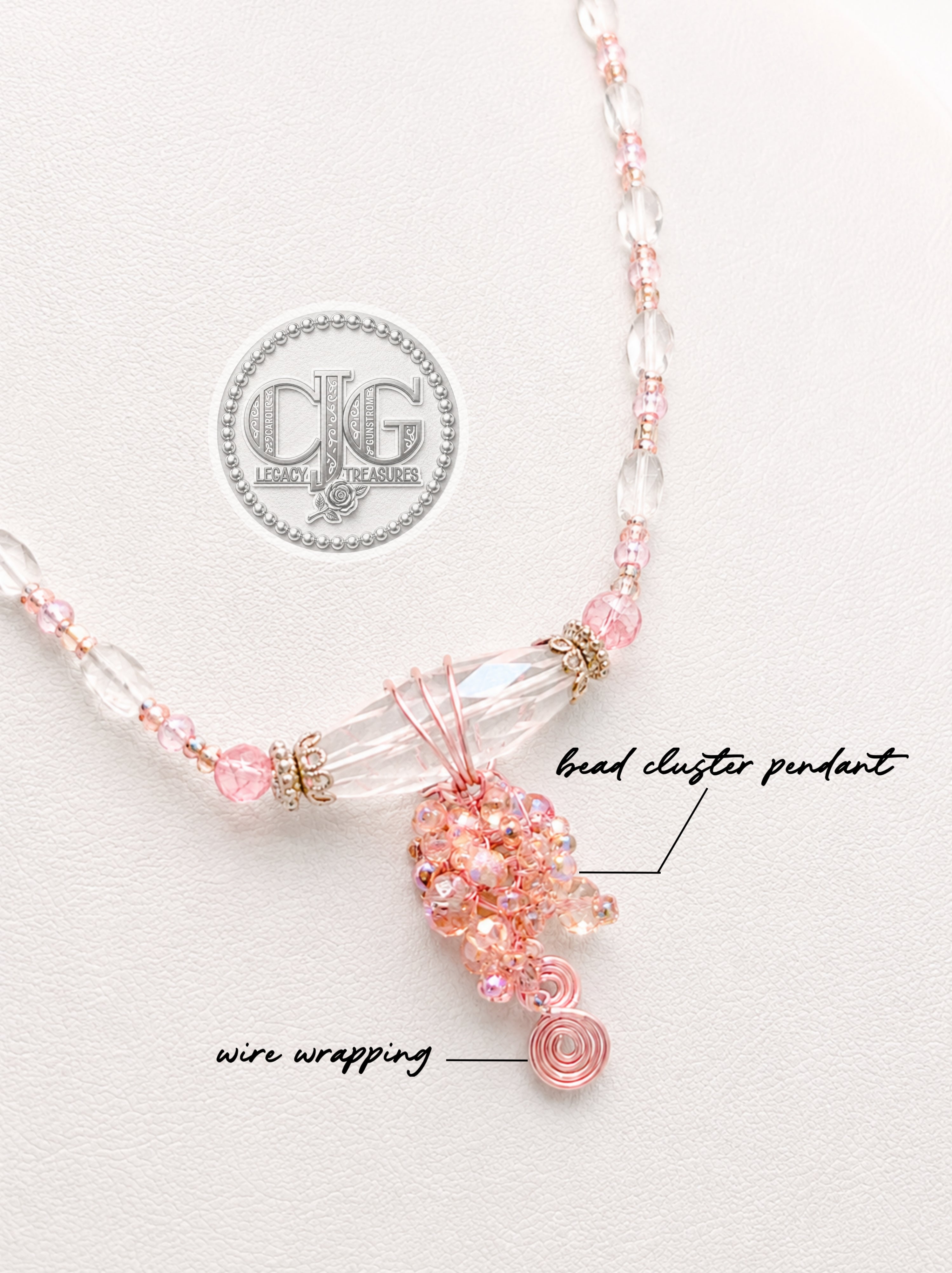 Rose Quartz Crystal Cascade Necklace