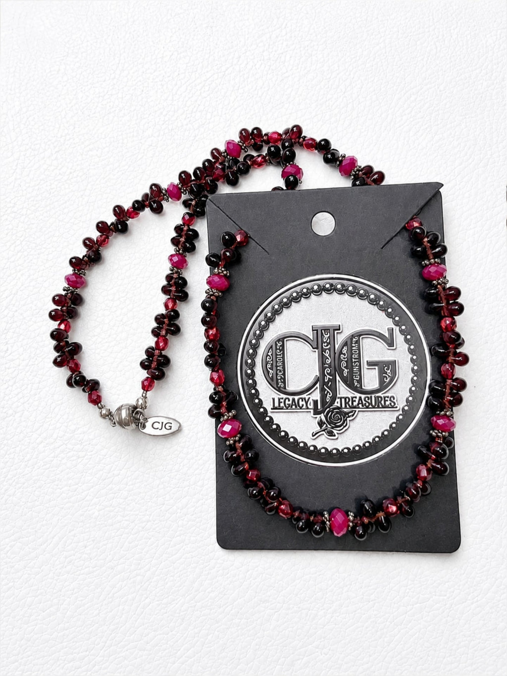 Garnet & Ruby Briolette Cluster Necklace