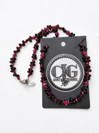 Garnet & Ruby Briolette Cluster Necklace