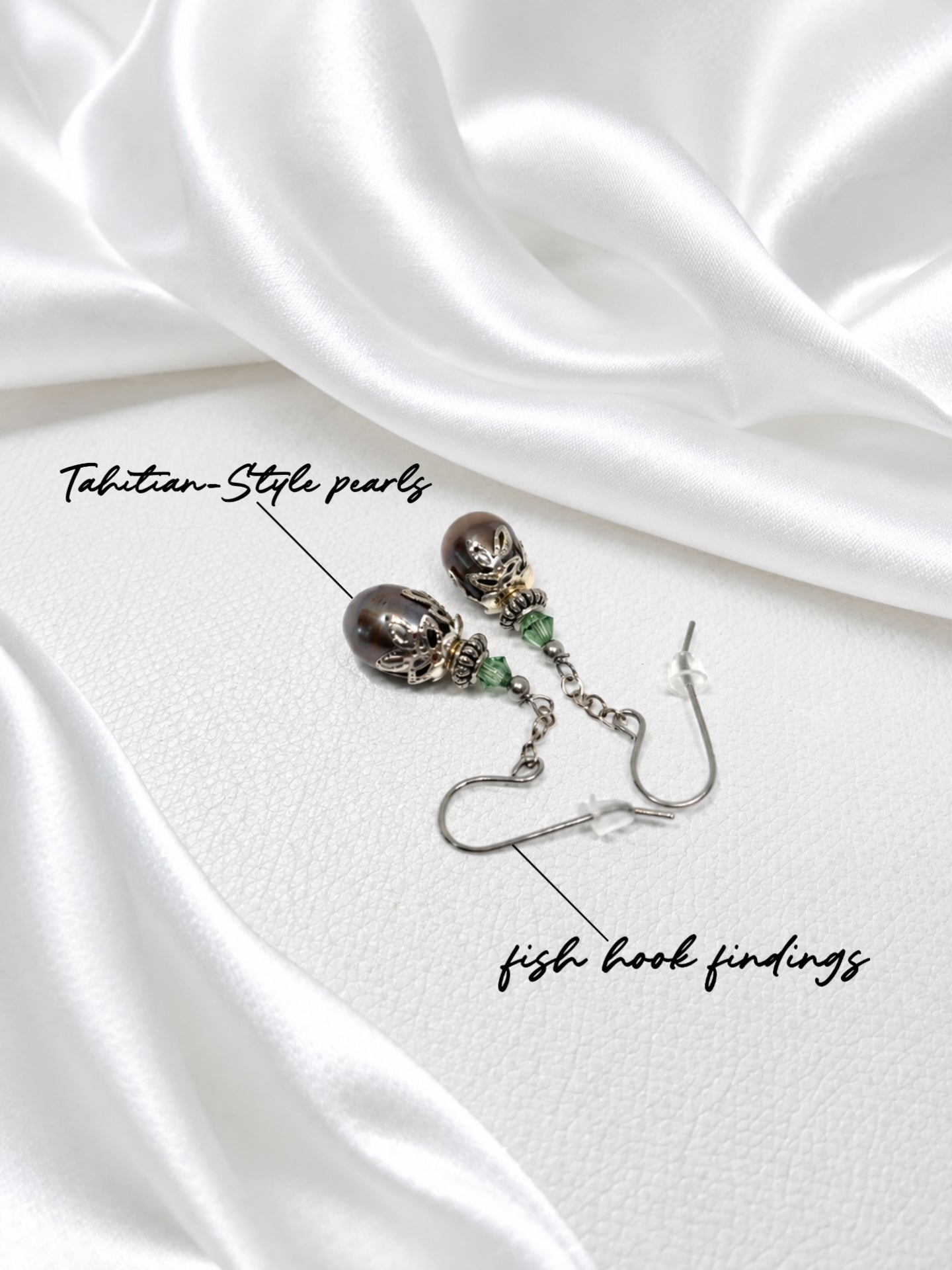 Tahitian-Style Pearl & Crystal Earrings