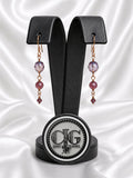 Lavender-Blush Crystal Copper Earrings