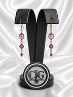 Lavender-Blush Crystal Copper Earrings