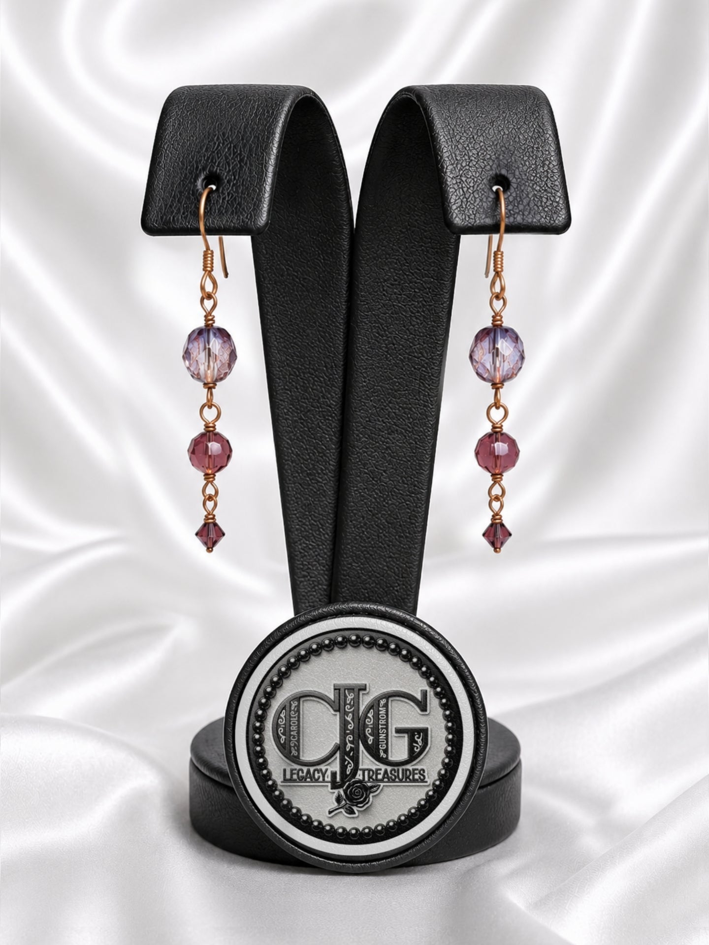 Lavender-Blush Crystal Copper Earrings