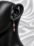 Rose Pearl & Silver Floral Earrings