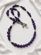 Amethyst & Iridescent Beaded Necklace