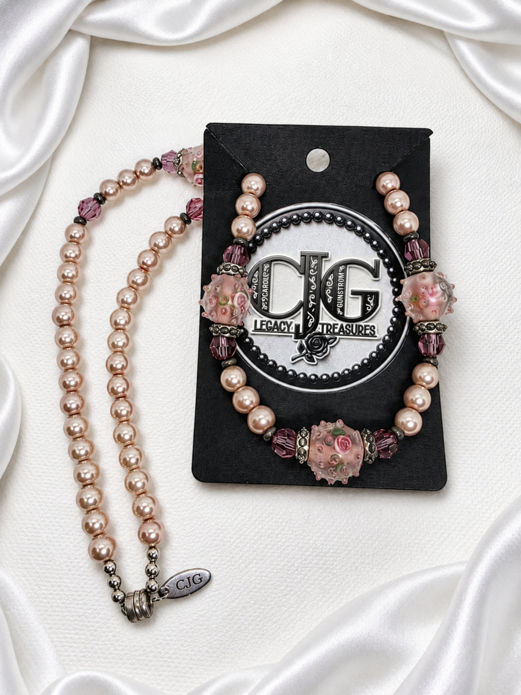 Rose Garden Pearl & Lampwork Necklace
