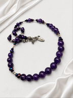 Amethyst & Iridescent Beaded Necklace