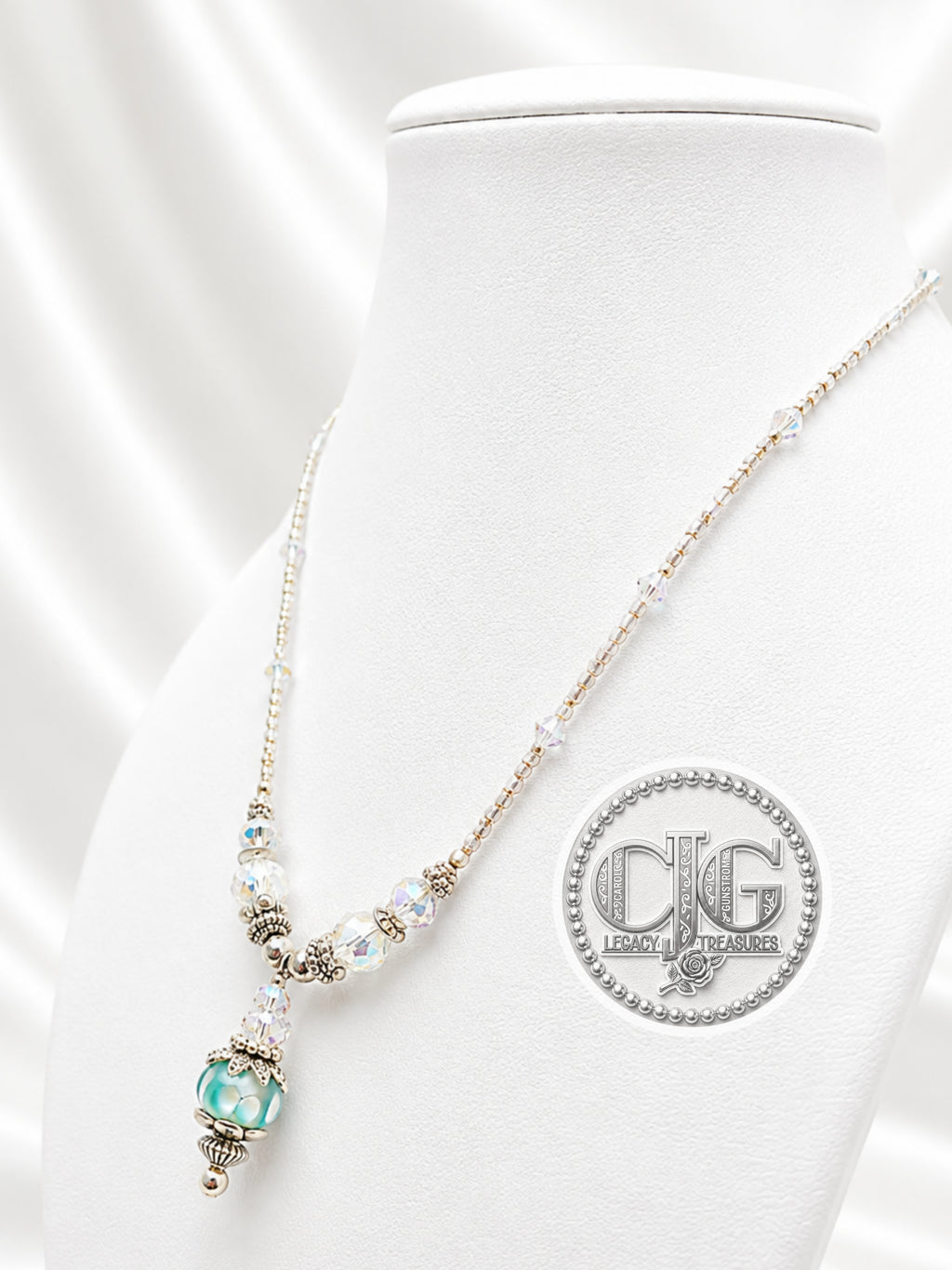 Aqua Mist Pandora Drop Necklace