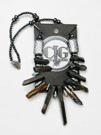Iridescent Spiked Aura Quartz & Beaded Necklace