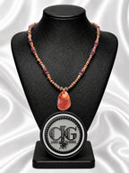 Bronze River Pearl & Red Jasper Necklace