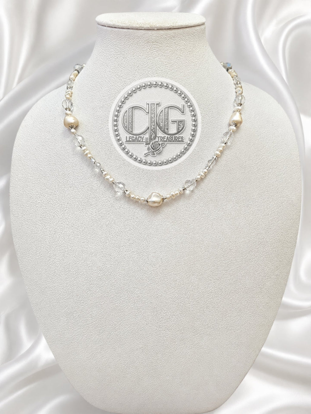 Baroque Pearl & Crystal Backdrop Necklace