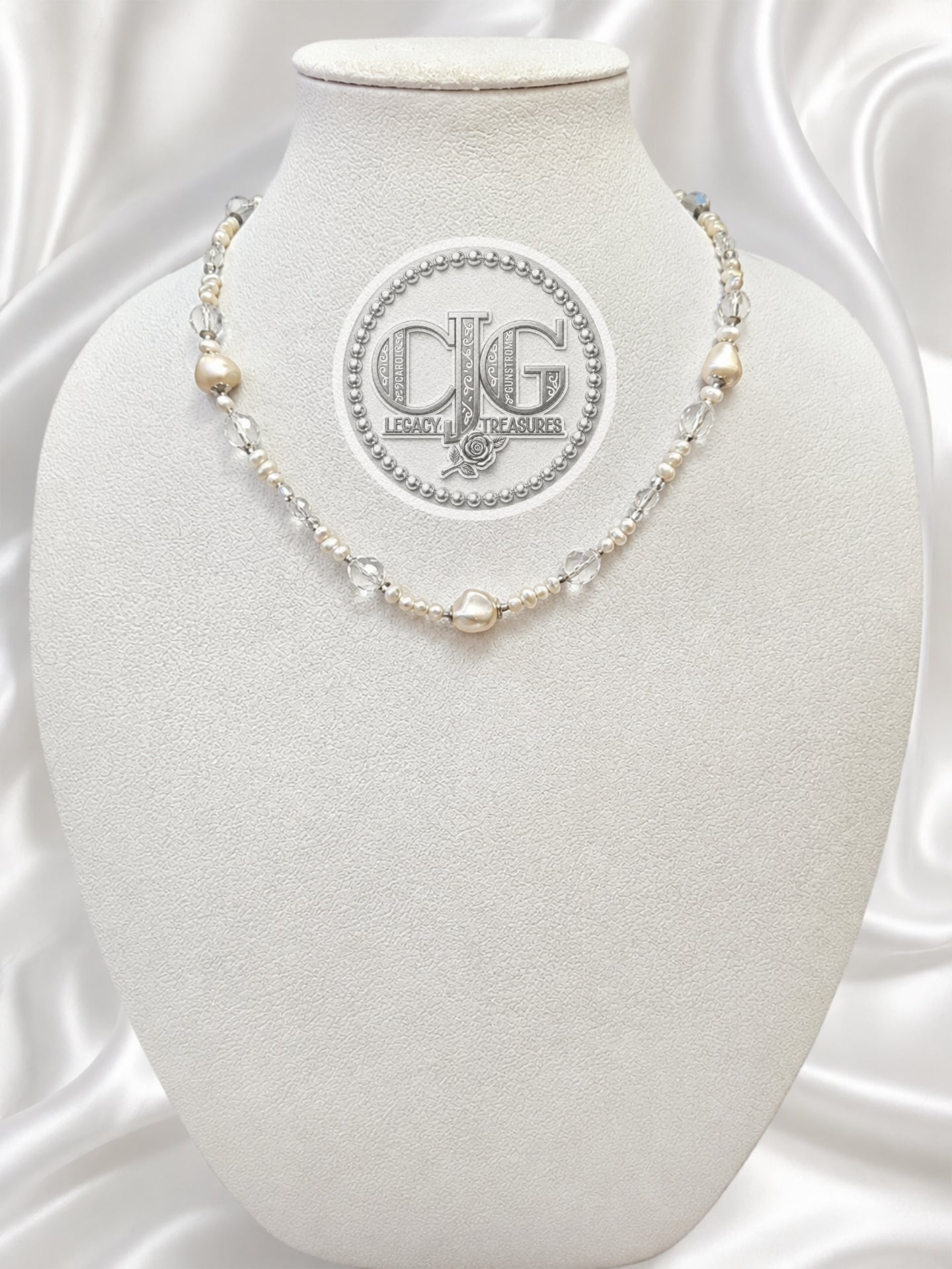 Baroque Pearl & Crystal Backdrop Necklace