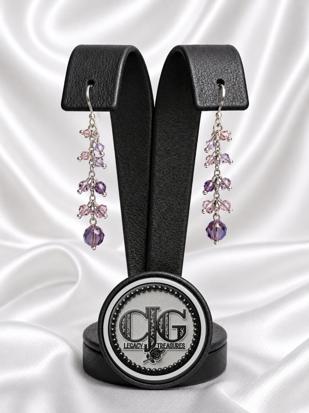 Purple Crystal Cascade Earrings